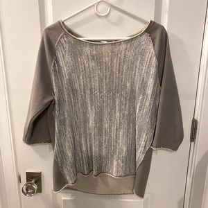 Ellie Tahari metallic sweatshirt dress shirt